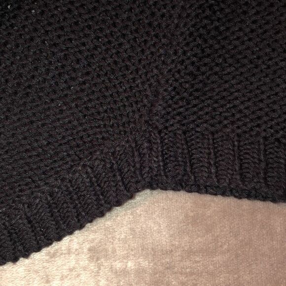 H&M S Divided Reverse Knit Black Crewneck Back Zip High Low Pullover - Picture 7 of 10